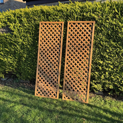 Wooden Framed Trellis Fence Panels (180cm x 60cm) - Pack of 2