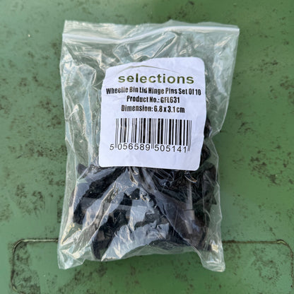 Wheelie Bin Lid Plastic Hinge Pins - Pack of 10