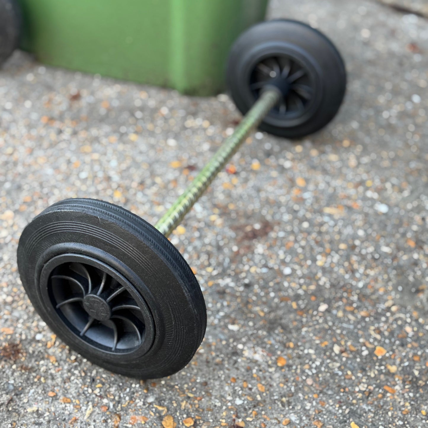 Wheelie Bin Replacement Axle & Wheels Kit with Lid Hinge Pins