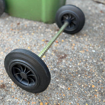 Wheelie Bin Replacement Axle & Wheels Kit with Lid Hinge Pins