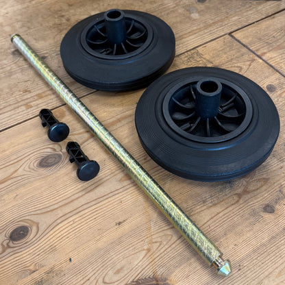 Wheelie Bin Replacement Axle & Wheels Kit with Lid Hinge Pins