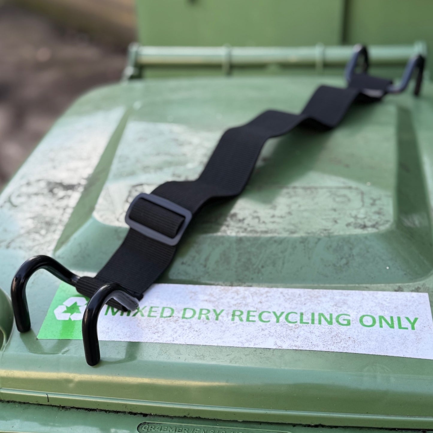 Wheelie Bin Lid Double Claw Security Lock Strap