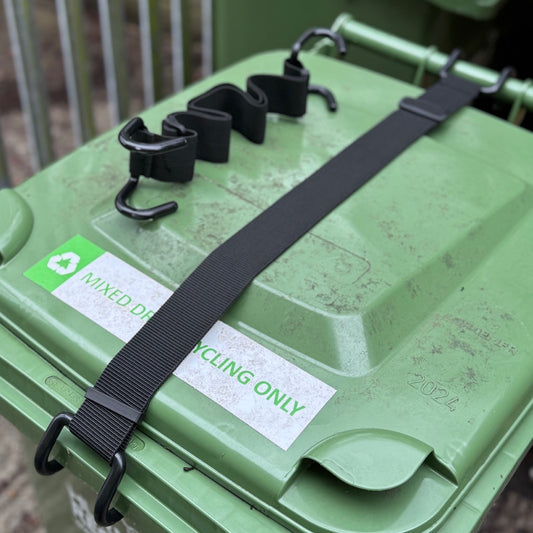 Wheelie Bin Lid Double Claw Security Lock Strap - Pack of 2