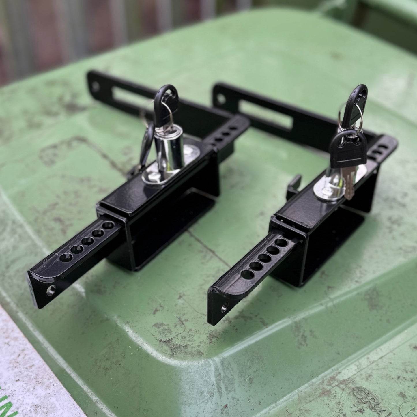 Wheelie Bin Metal Security Lock with Push Button Operation - Pack of 2