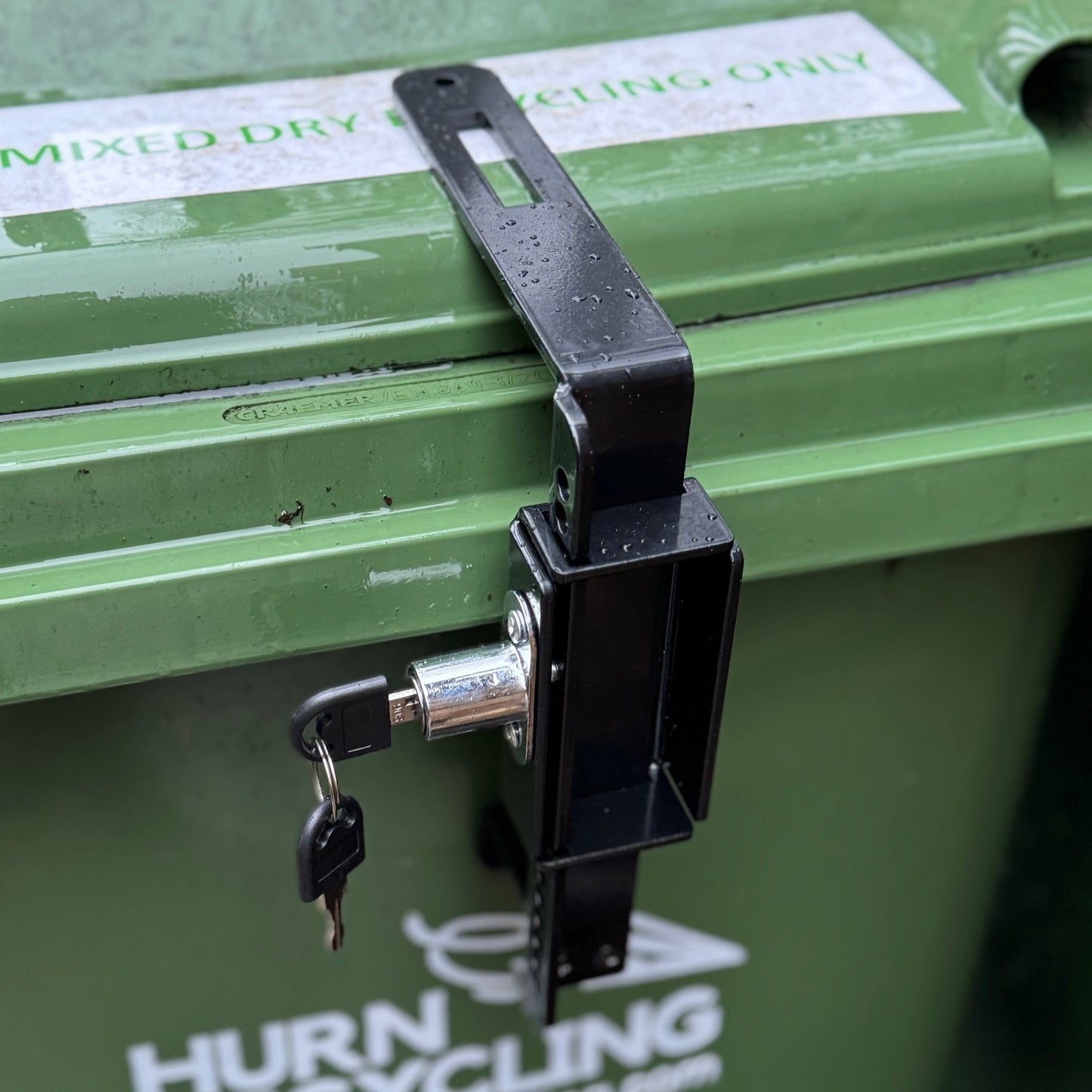 Wheelie Bin Metal Security Lock with Push Button Operation