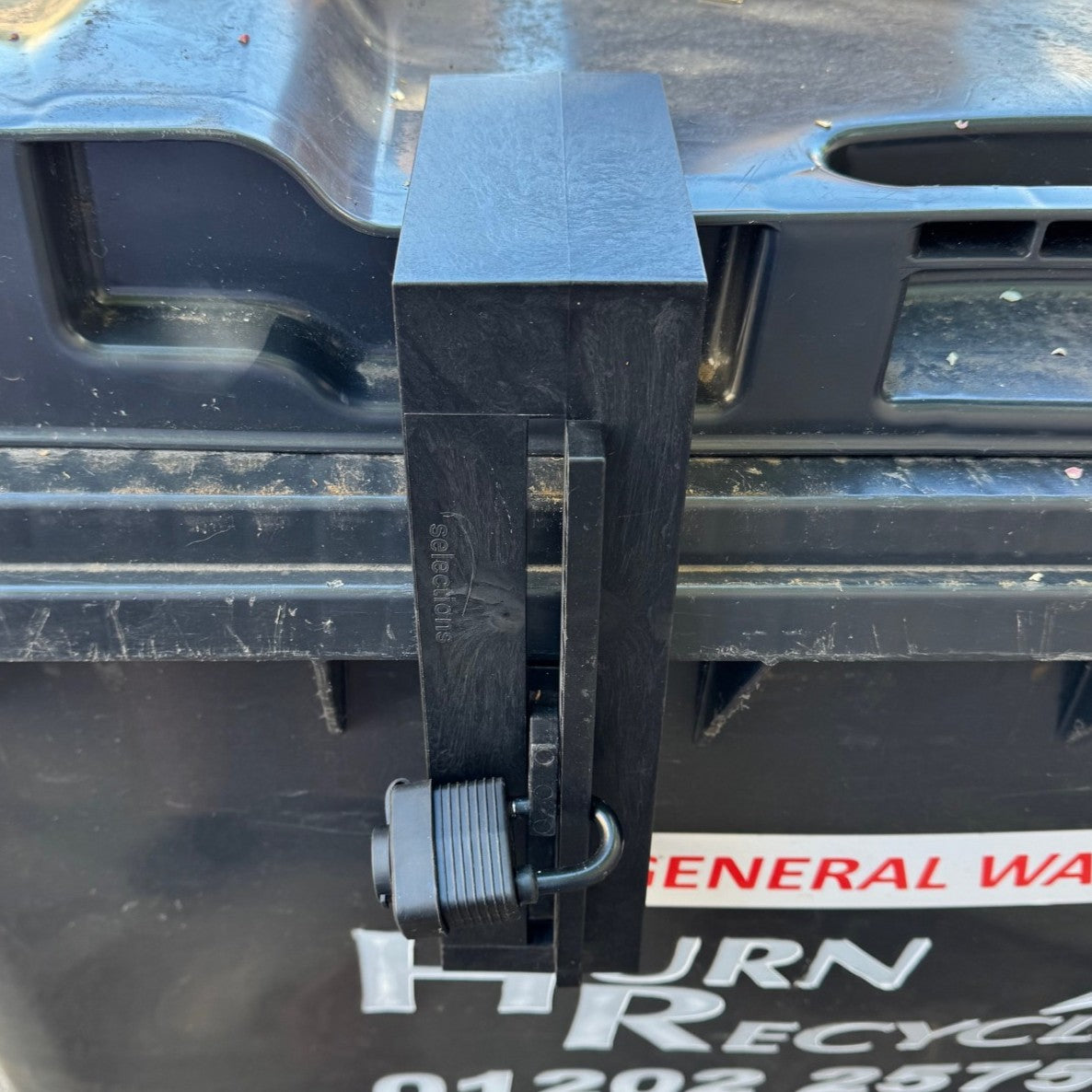 Wheelie Bin Tough Plastic Security Lock with Padlock