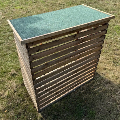 Wooden Log Store with Asphalt Roof