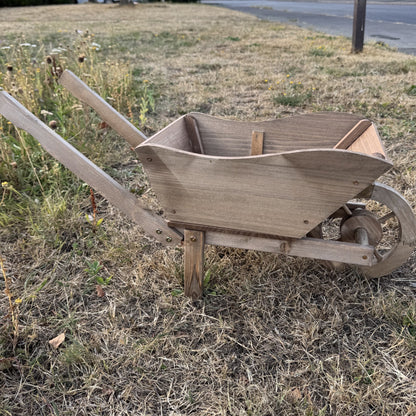 Wooden Garden Wheelbarrow Planter with Liner