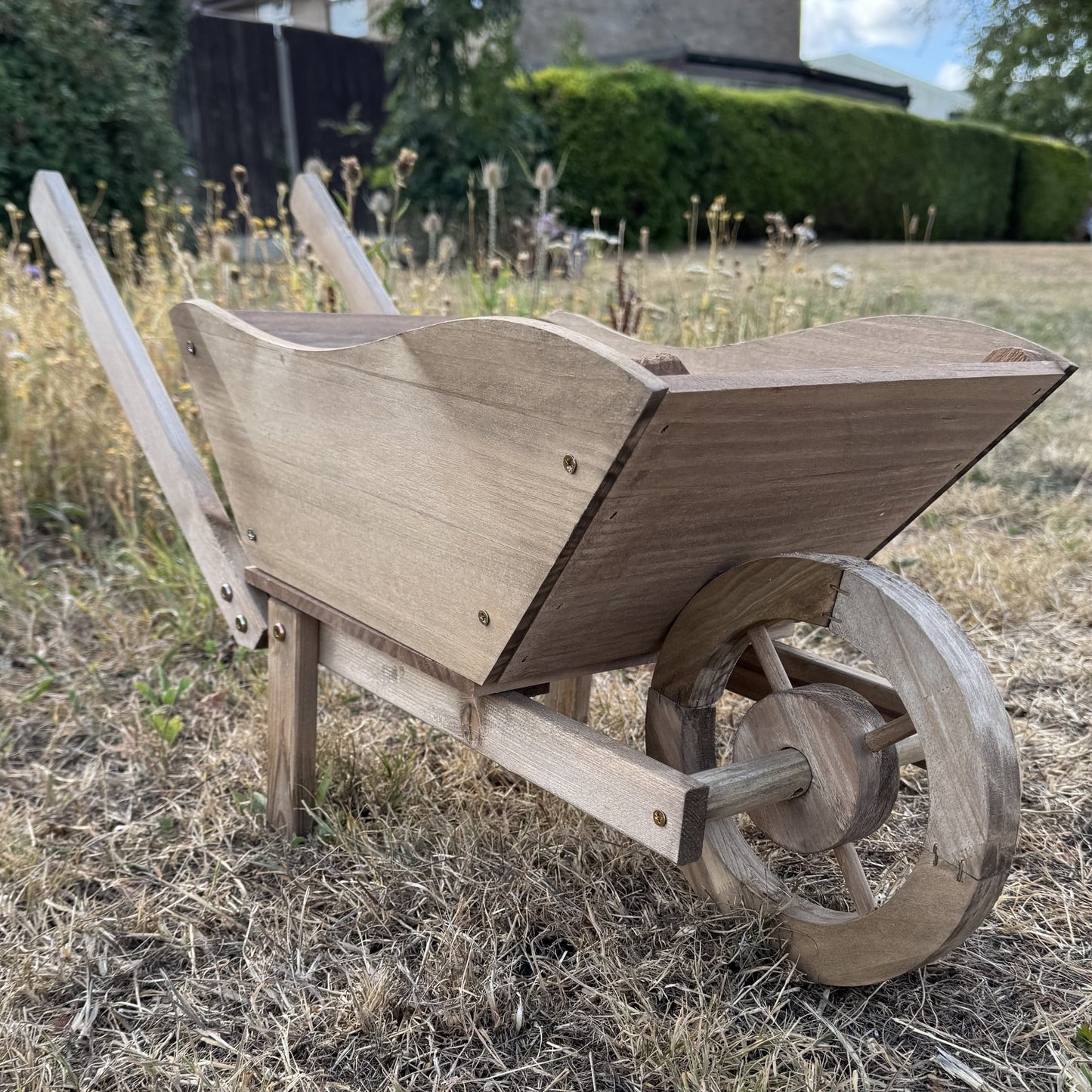 Wooden Garden Wheelbarrow Planter with Liner