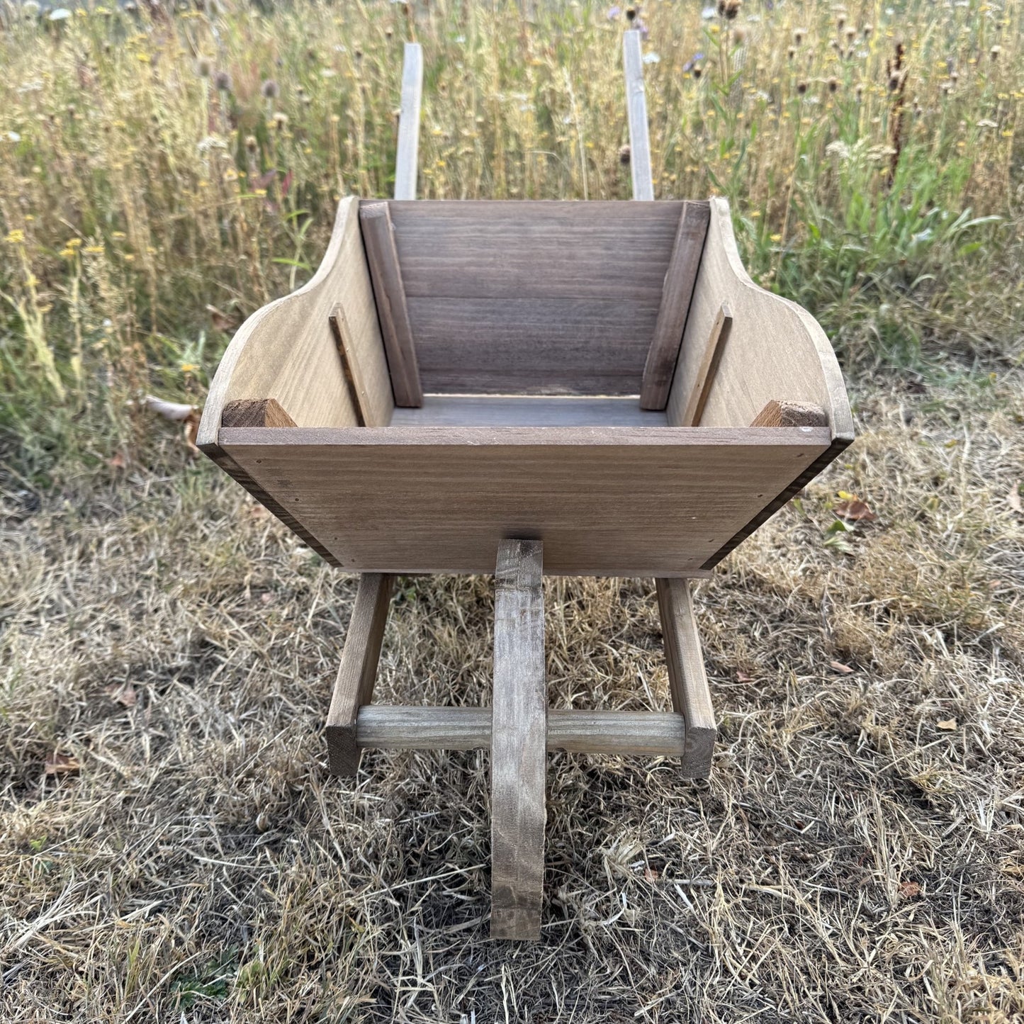 Wooden Garden Wheelbarrow Planter with Liner