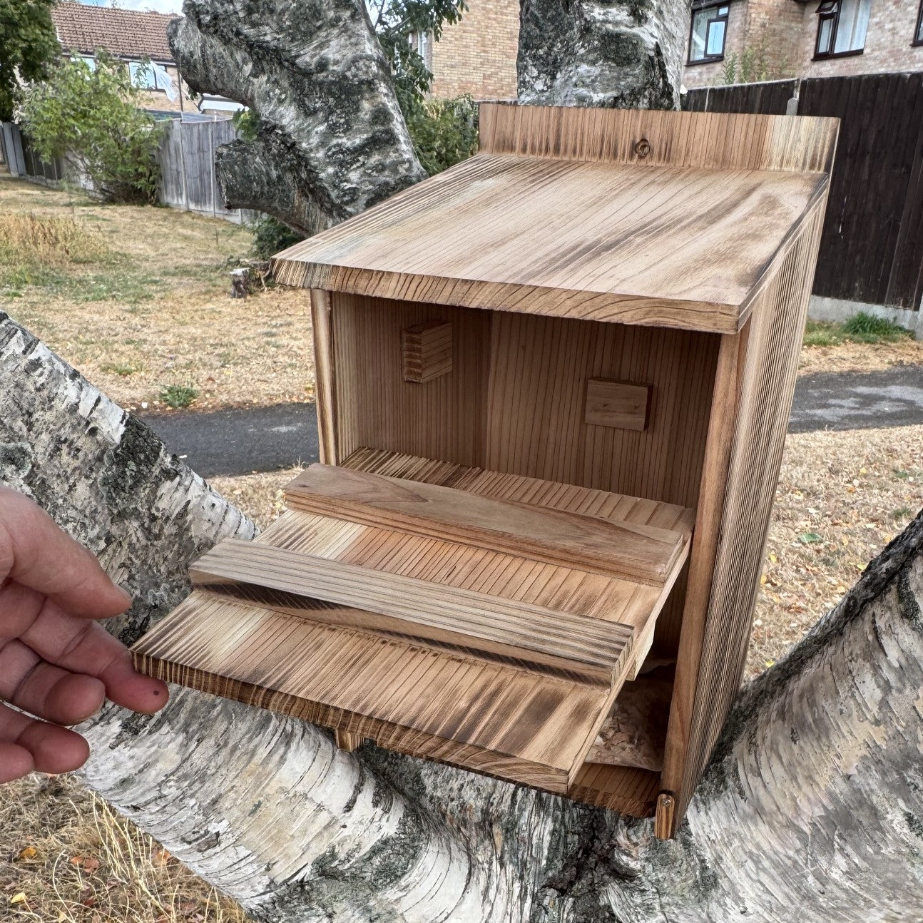 Wooden Owl Garden Nest Box Birdhouse