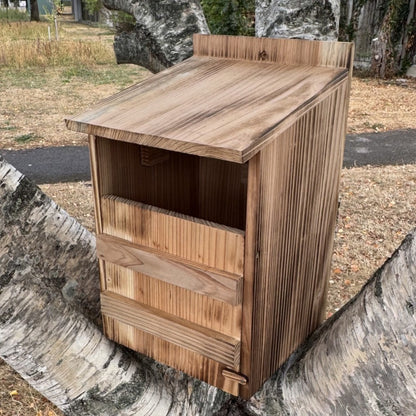 Wooden Owl Garden Nest Box Birdhouse