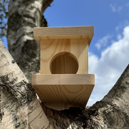 Wooden Wall Mounted Squirrel Feeder & Playhouse