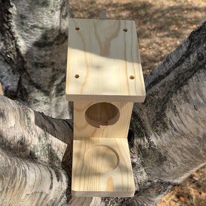 Wooden Wall Mounted Squirrel Feeder & Playhouse
