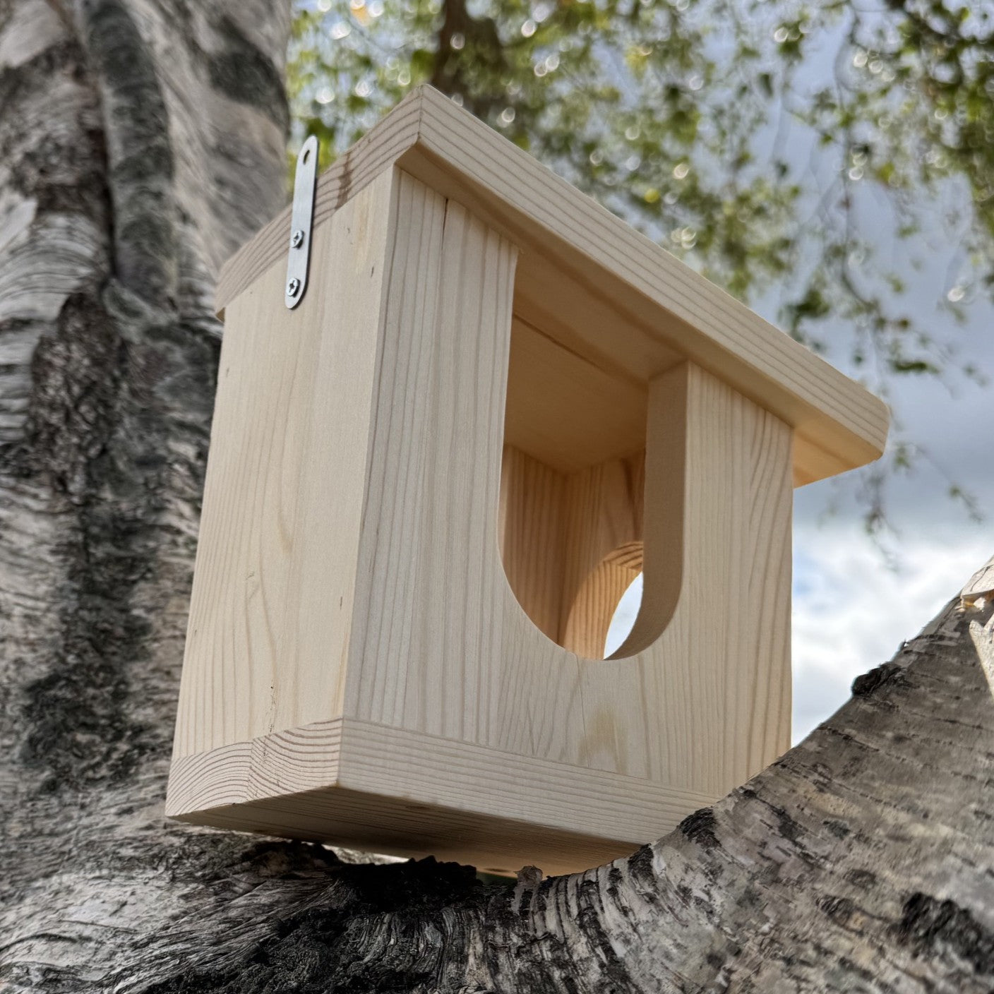 Wooden Wall Mounted Squirrel Feeder & Playhouse