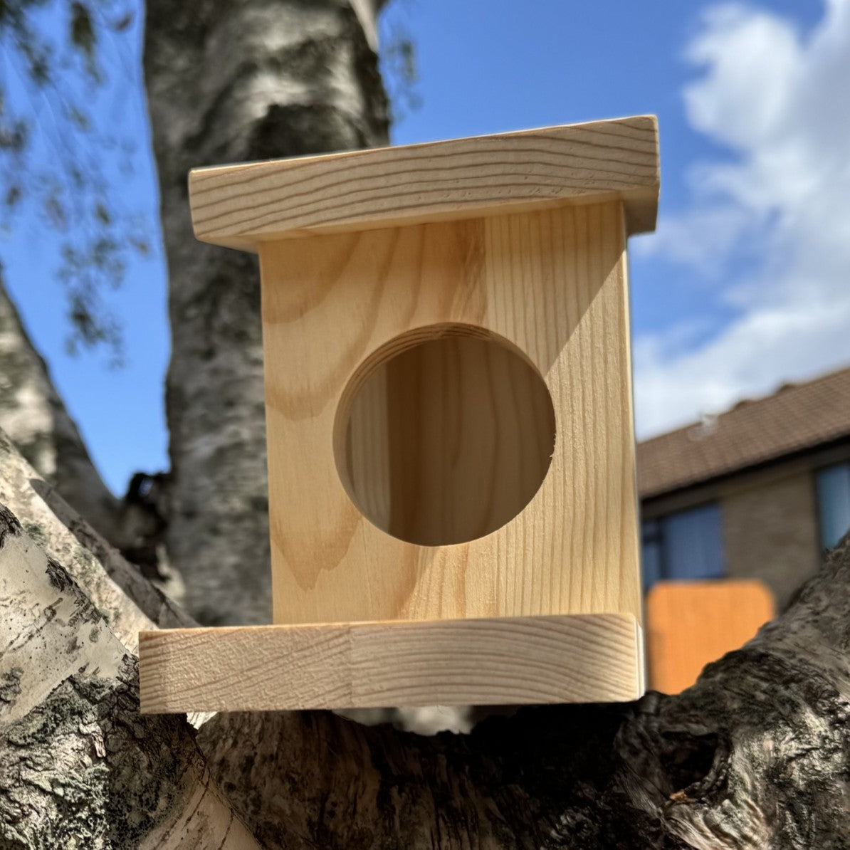 Wooden Wall Mounted Squirrel Feeder & Playhouse