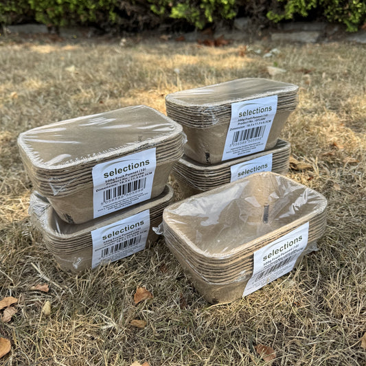 Paper Fibre 500g Fruit Punnet Storage Trays - Pack of 50
