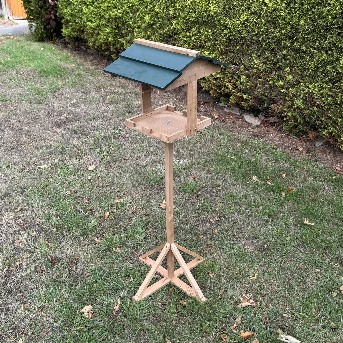 Freestanding Wooden Bird Feeding Table
