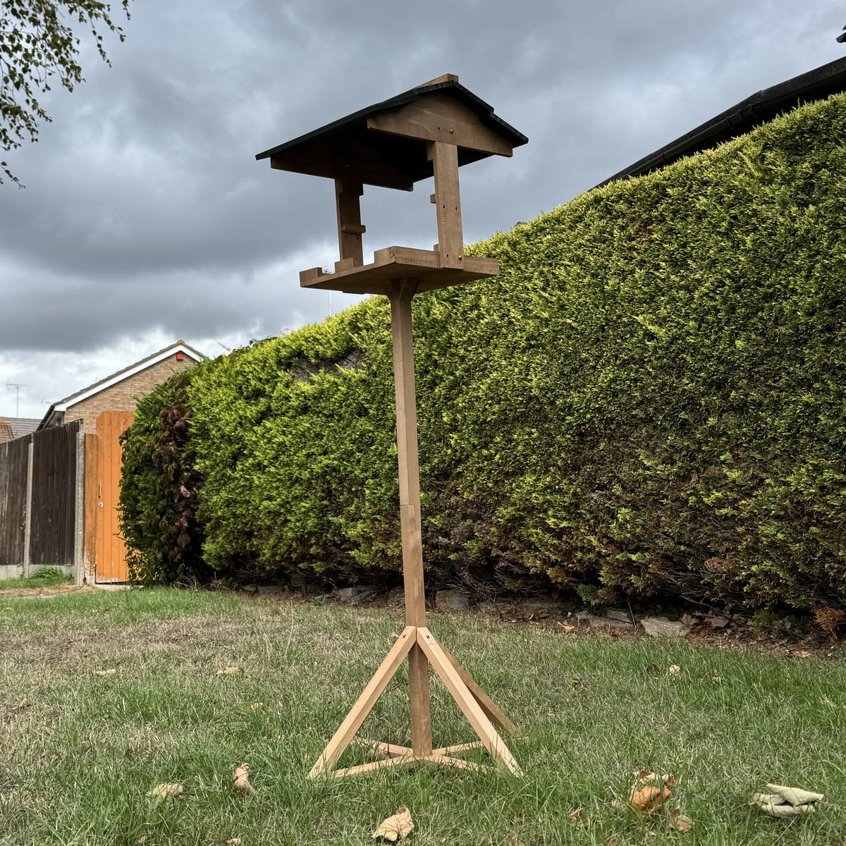 Freestanding Wooden Bird Feeding Table