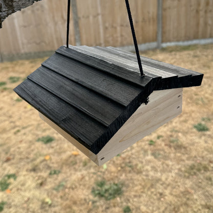 Wooden Upside Down Hanging Woodpecker Bird Feeder