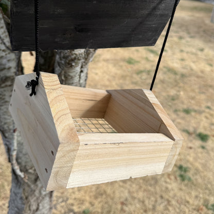 Wooden Upside Down Hanging Woodpecker Bird Feeder