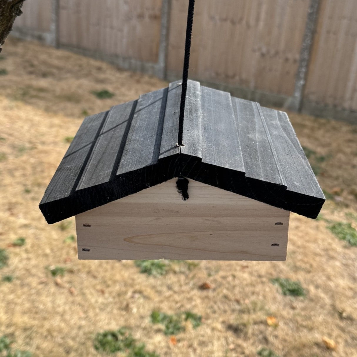 Wooden Upside Down Hanging Woodpecker Bird Feeder