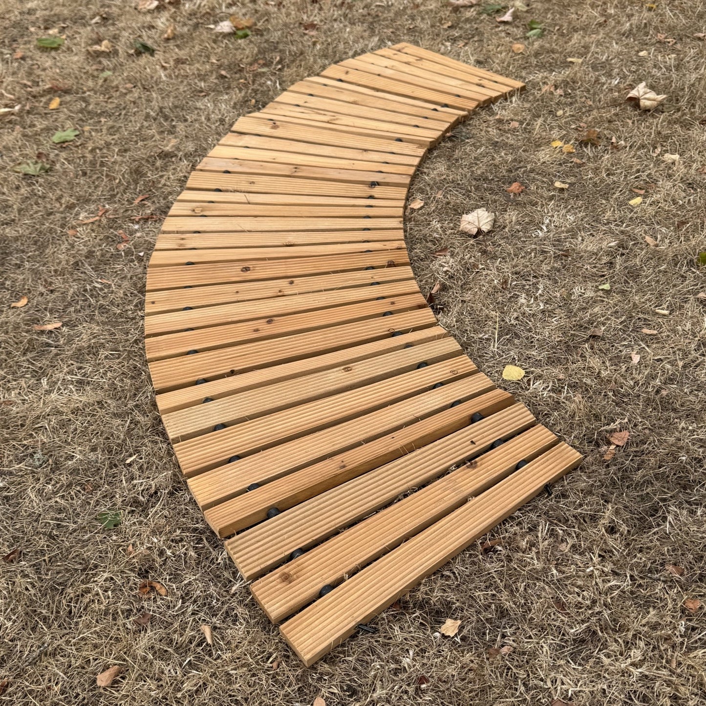 Curved Roll Out Wooden Garden Track Path (2.06m Roll)
