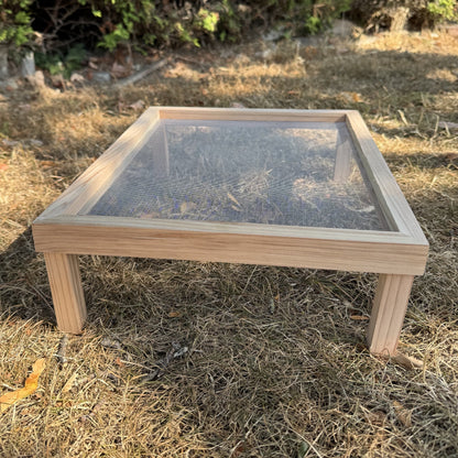 Wooden Ground Bird Feeder Seed & Nut Tray