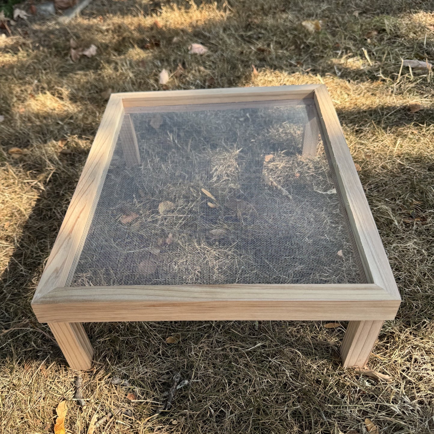 Wooden Ground Bird Feeder Seed & Nut Tray