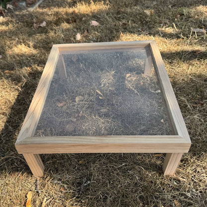 Wooden Ground Bird Feeder Seed & Nut Tray