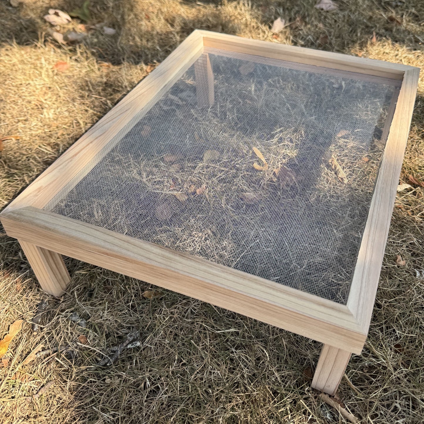 Wooden Ground Bird Feeder Seed & Nut Tray