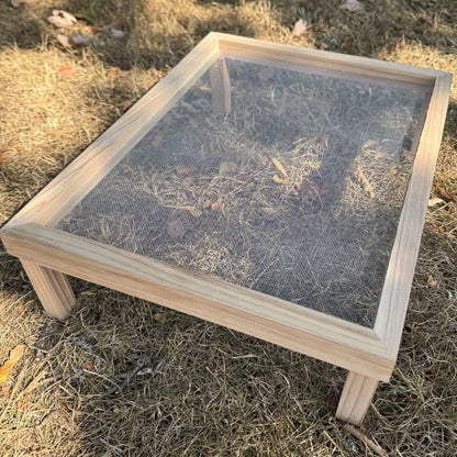 Wooden Ground Bird Feeder Seed & Nut Tray
