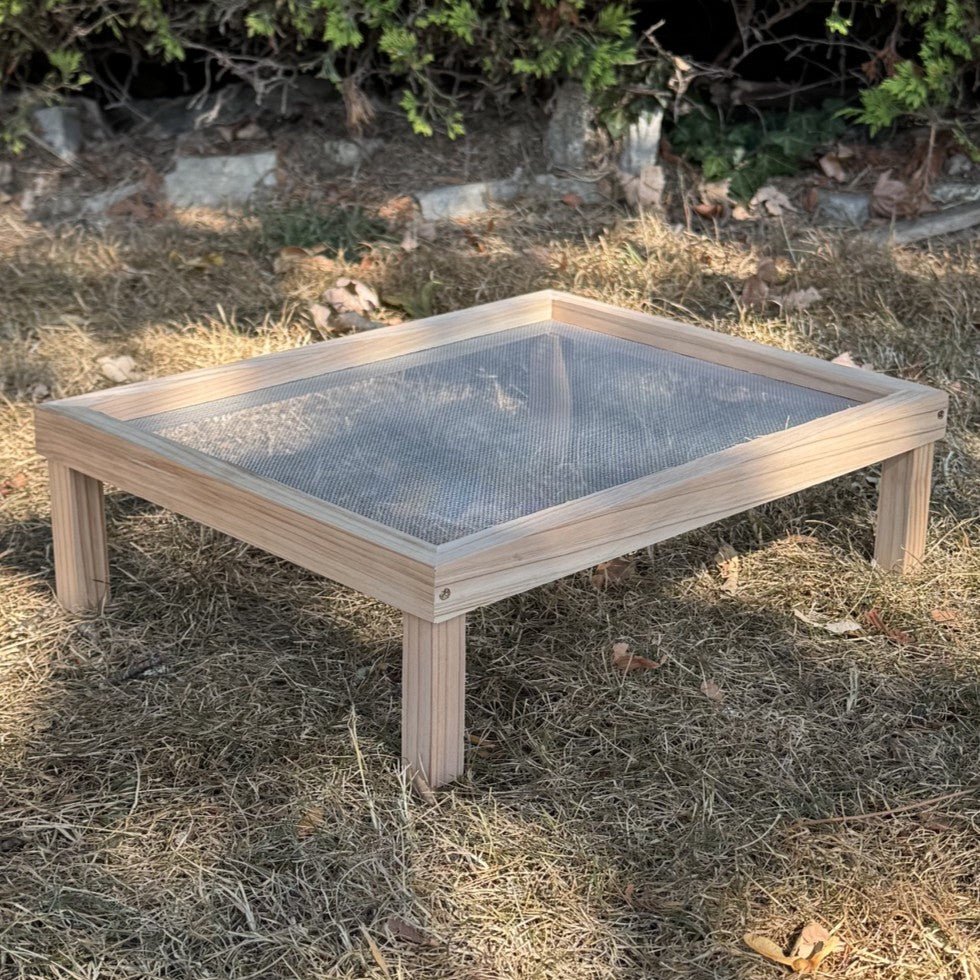 Wooden Ground Bird Feeder Seed & Nut Tray