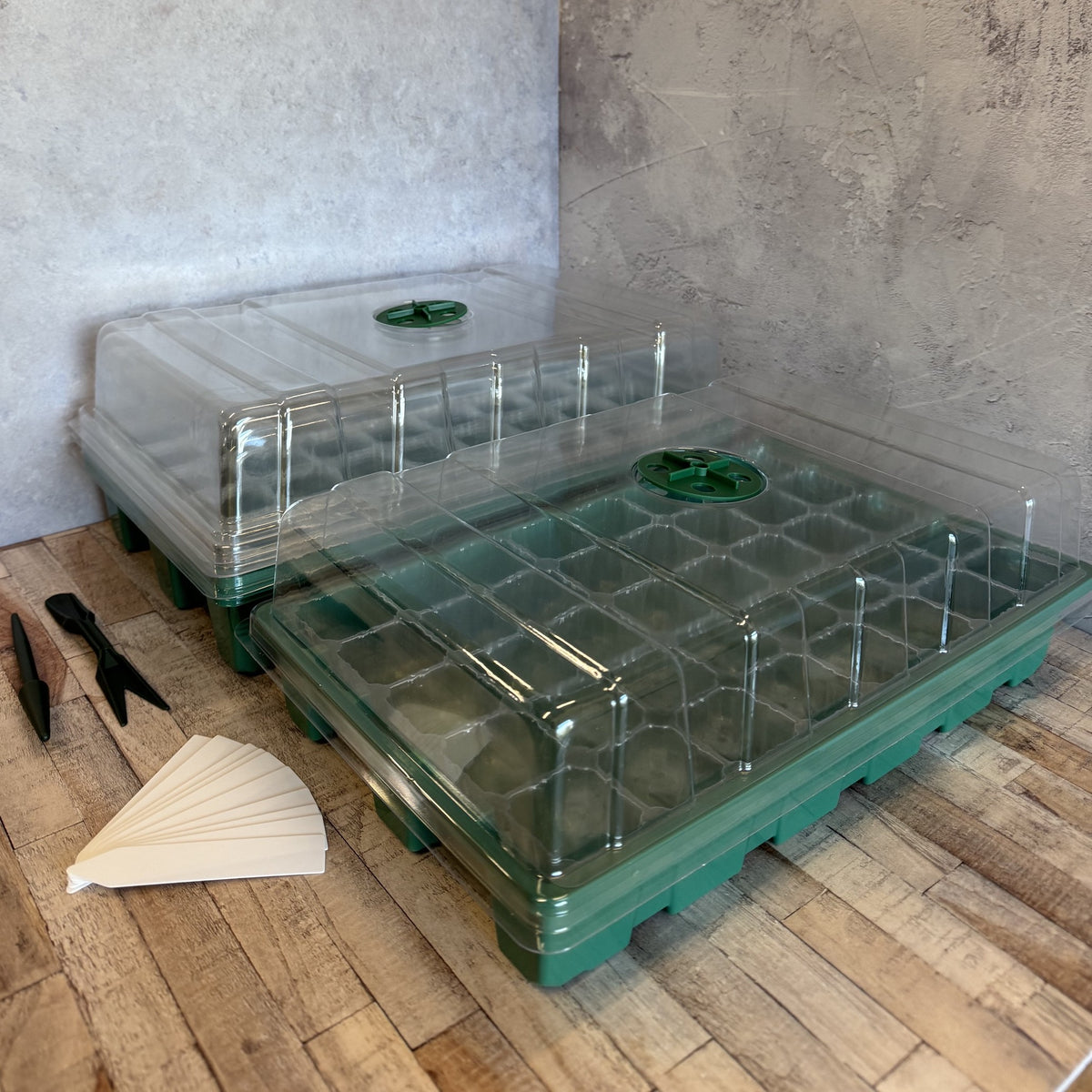 Plant Propagator 40 Cell Seed Tray Set with Plant Labels & Potting Tools - Pack of 5