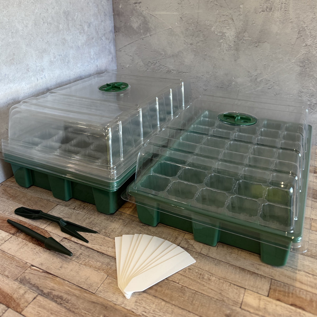 Plant Propagator 40 Cell Seed Tray Set with Plant Labels & Potting Tools - Pack of 5