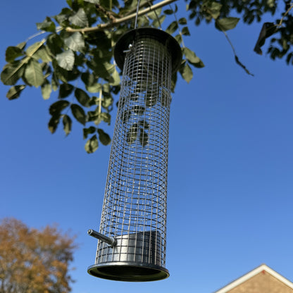 Heavy Duty Hanging Bird Peanut Feeder with Nut Catcher Tray