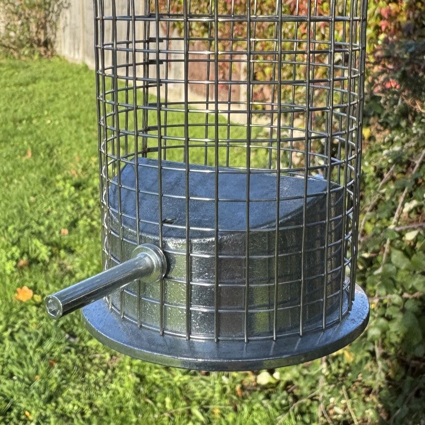 Heavy Duty Hanging Bird Peanut Feeder with Nut Catcher Tray