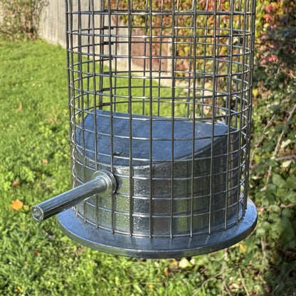 Heavy Duty Hanging Bird Peanut Feeder with Nut Catcher Tray
