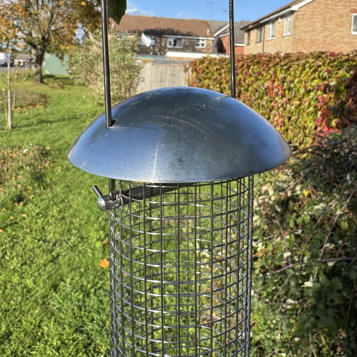 Heavy Duty Hanging Bird Peanut Feeder with Nut Catcher Tray