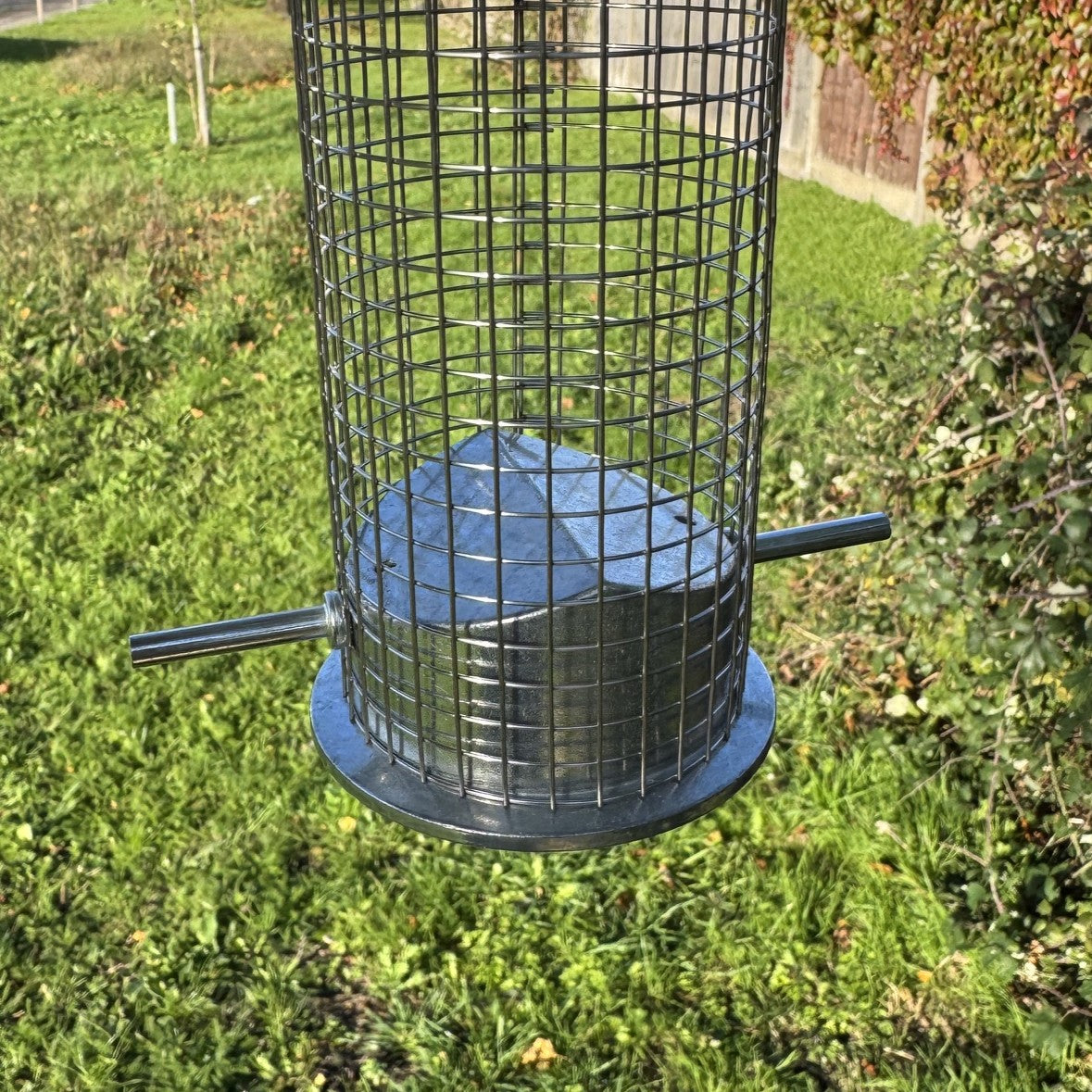 Heavy Duty Hanging Bird Peanut Feeder with Nut Catcher Tray