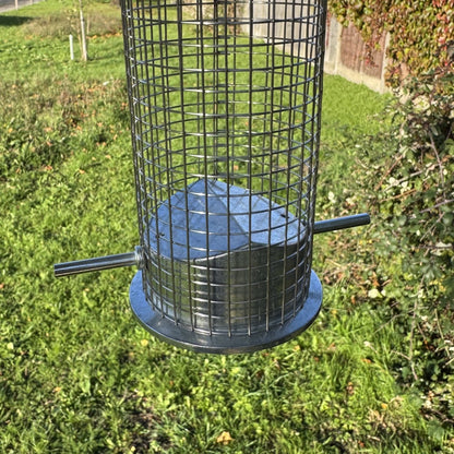 Heavy Duty Hanging Bird Peanut Feeder with Nut Catcher Tray