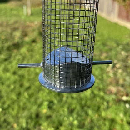 Heavy Duty Hanging Bird Peanut Feeder with Nut Catcher Tray