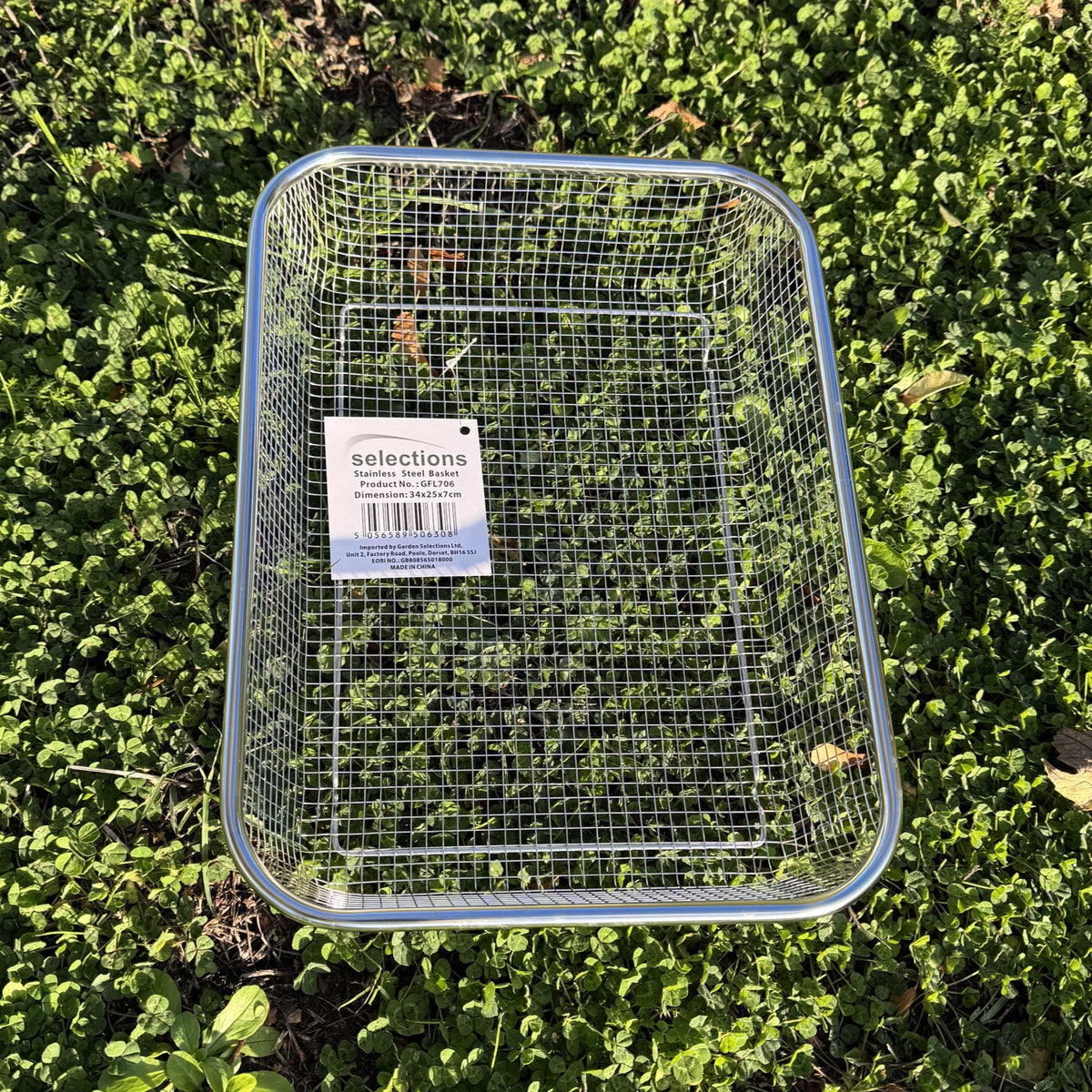 Stainless Steel Rectangle Basket Soil Sieve with 5mm Mesh