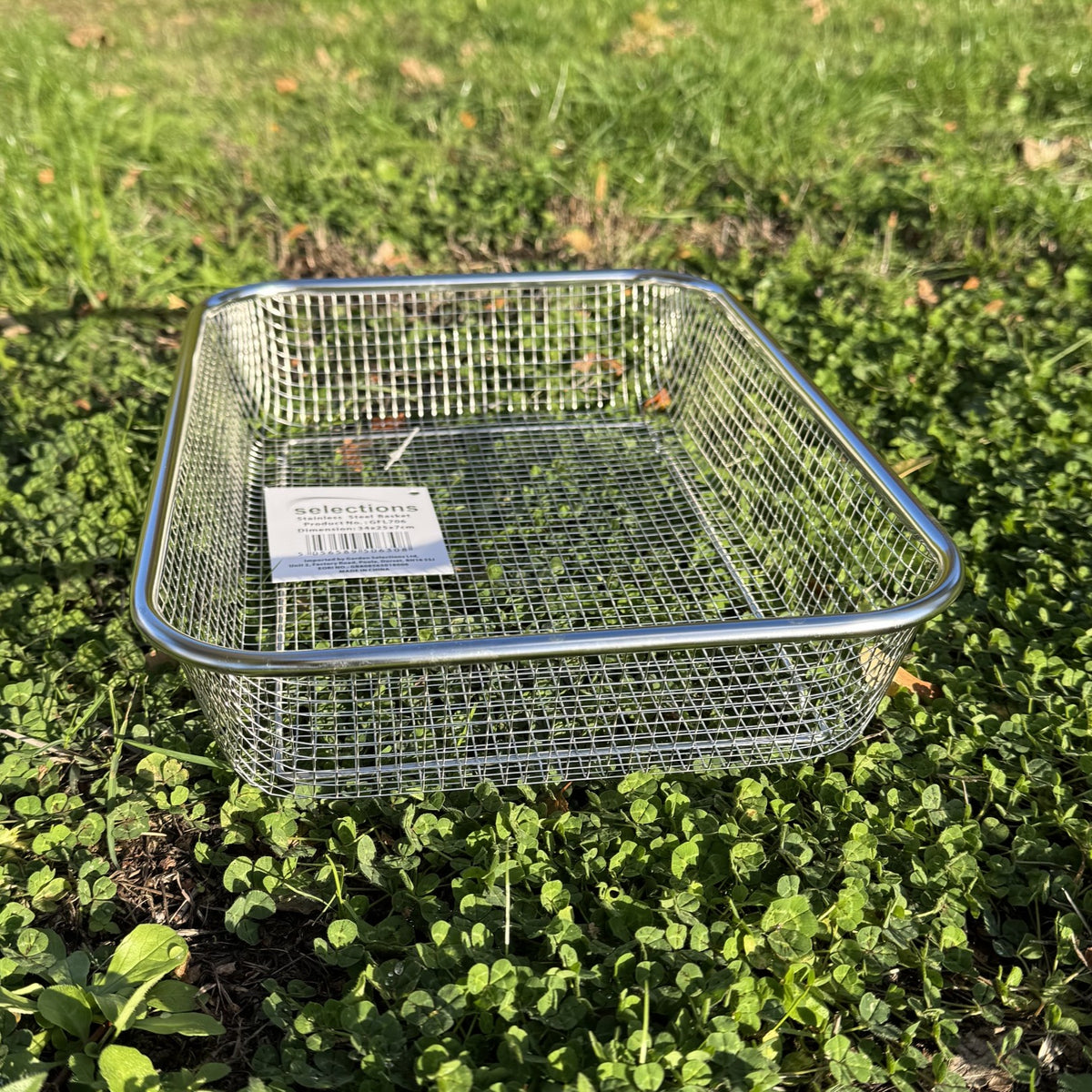 Stainless Steel Rectangle Basket Soil Sieve with 5mm Mesh