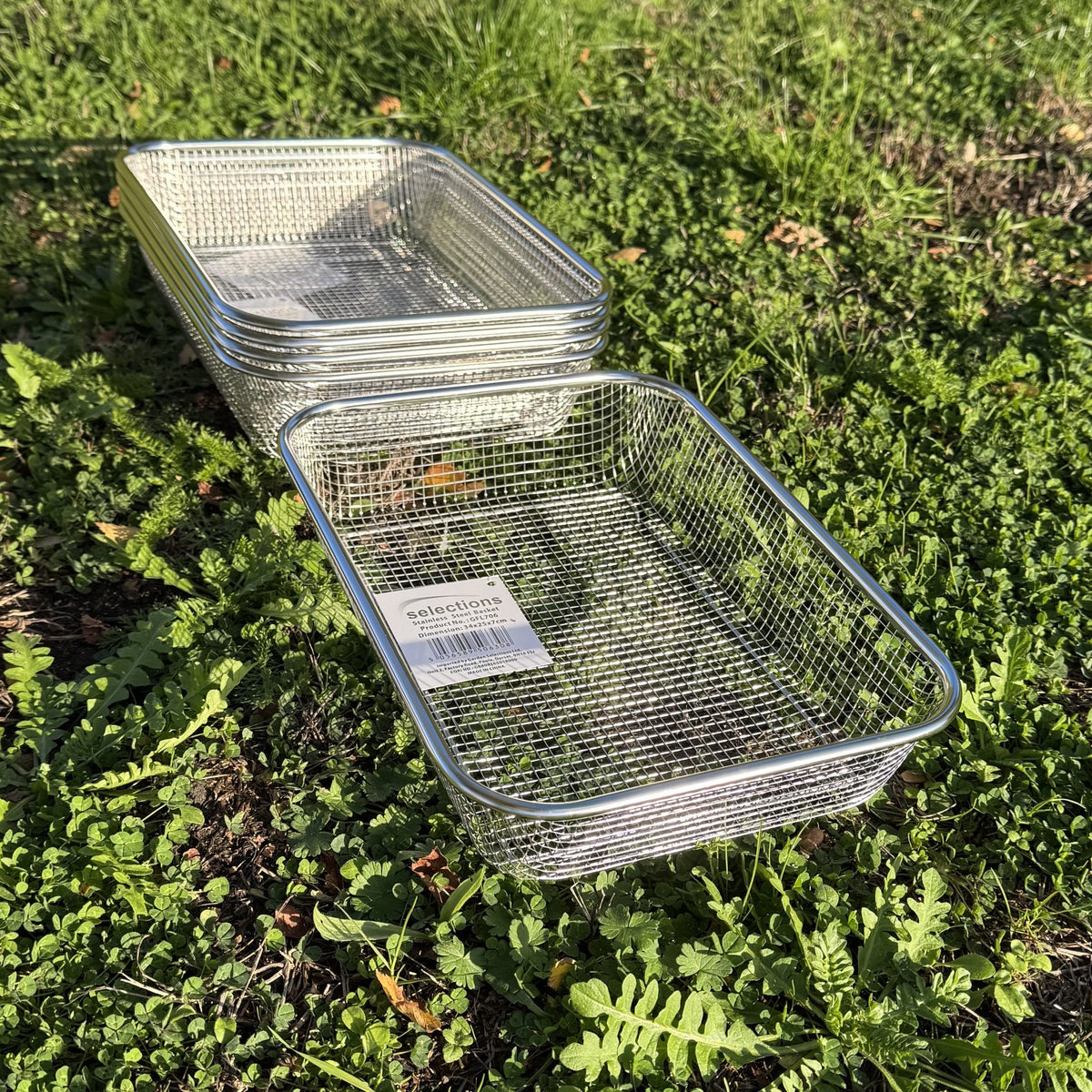 Stainless Steel Rectangle Basket Soil Sieve with 5mm Mesh