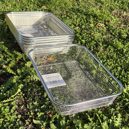 Stainless Steel Rectangle Basket Soil Sieve with 5mm Mesh - Pack of 5