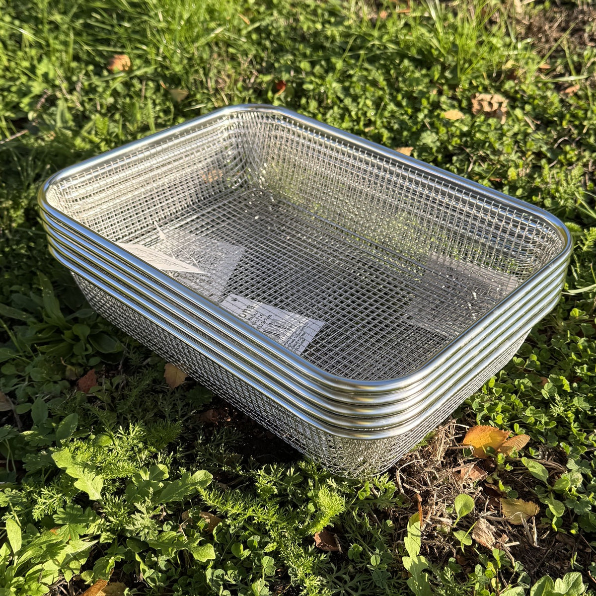 Stainless Steel Rectangle Basket Soil Sieve with 5mm Mesh - Pack of 5