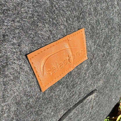 Grey Felt Log Carrier Firewood Tote Bag with Wooden Handles