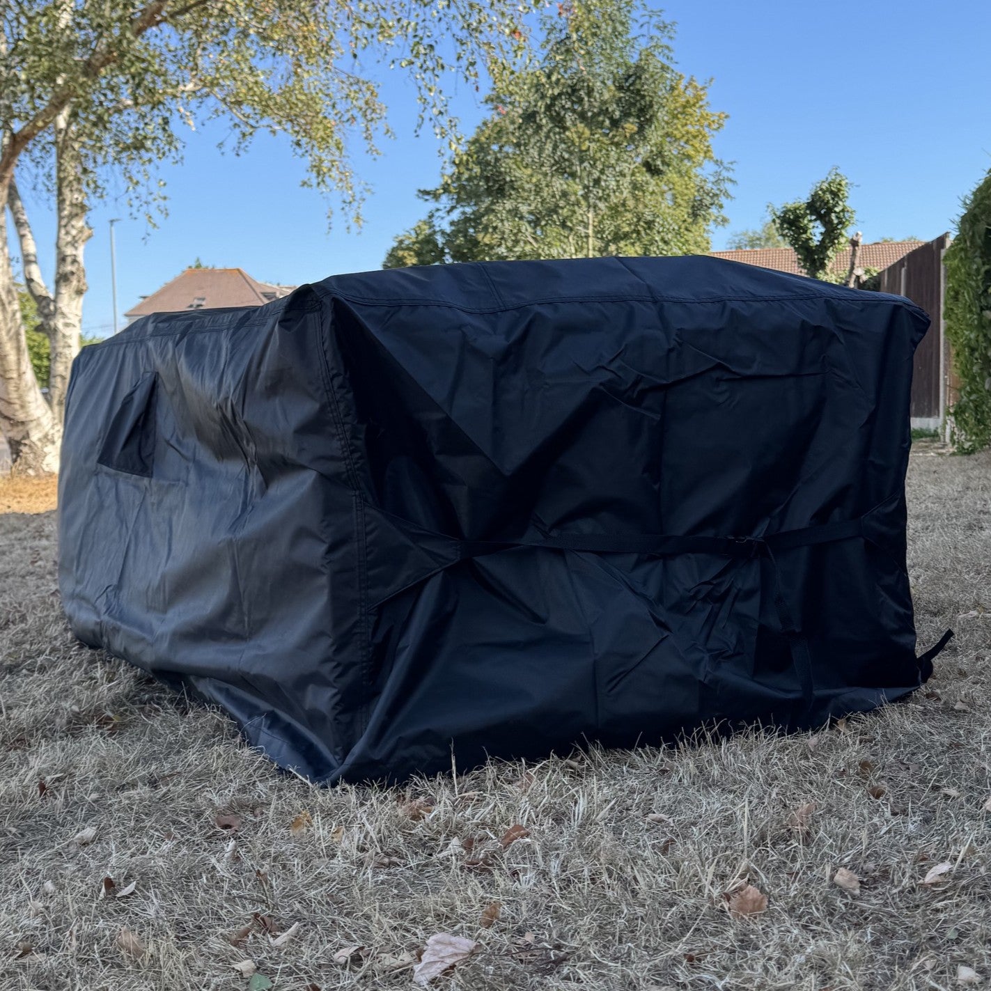 Premium Waterproof Table Garden Furniture Cover in Black (2.03m)