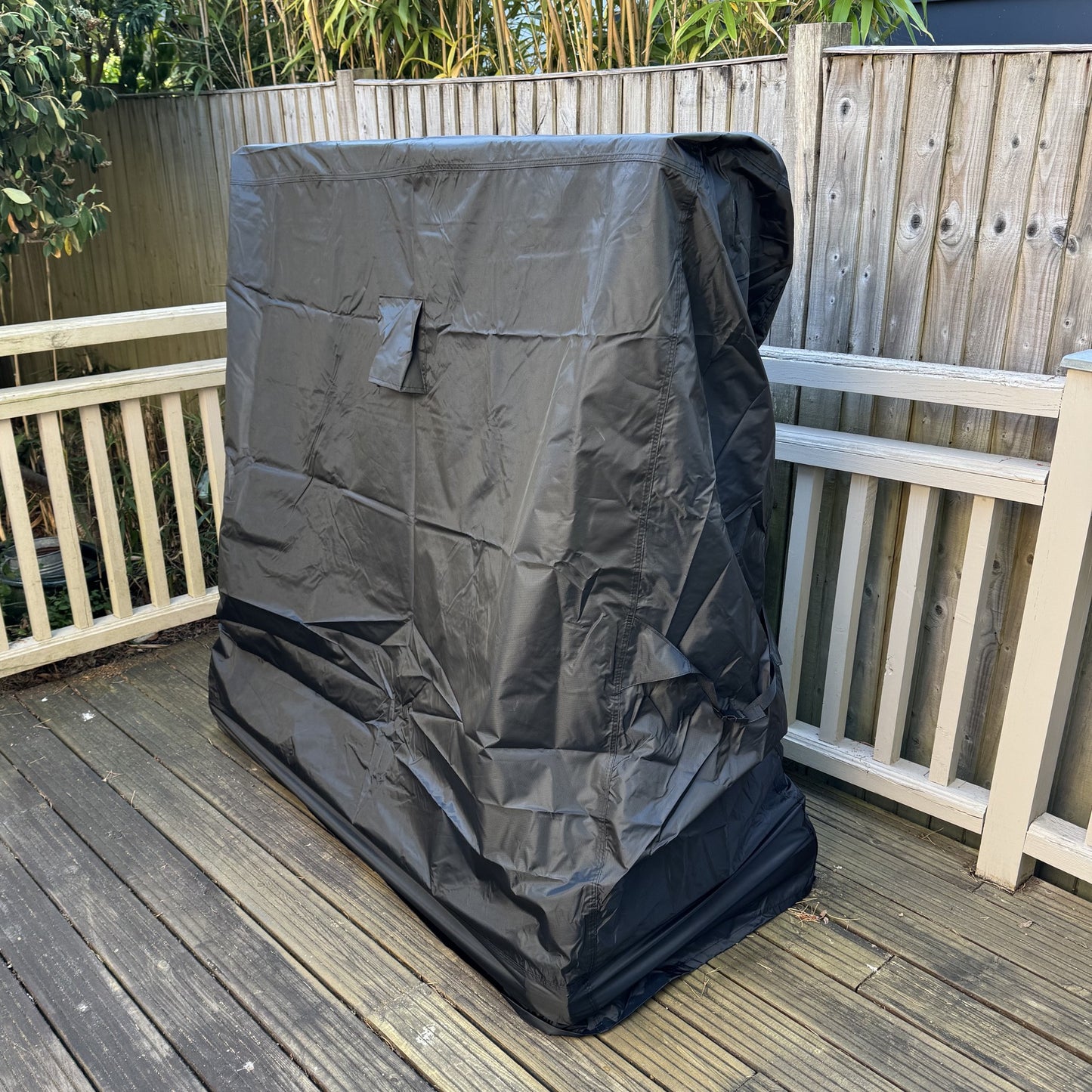 Premium Waterproof Garden Outdoor Table Tennis Table Cover in Black (185cm)